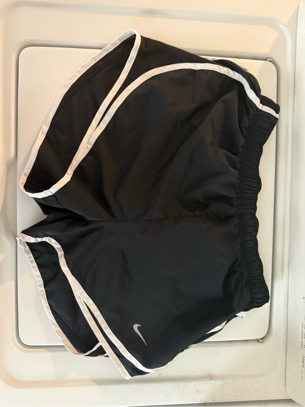 Nike Black Athletic Shorts with White Piping